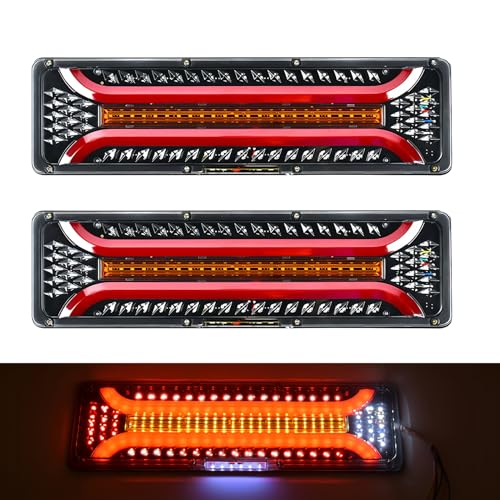 2 Pz 24V LED fanale posteriore del freno del rimorchio, di arresto impermeabili, Luci di marcia, di identificazione per caravan furgone camion trattore，fanali posteriori rimorchio，Rimorchio (B)