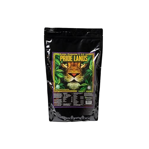 Pride Lands Bloom Fertilizante seco orgánico ultra premium sin rellenos, flores y plantas más grandes y brillantes con nuestro alimento de floración