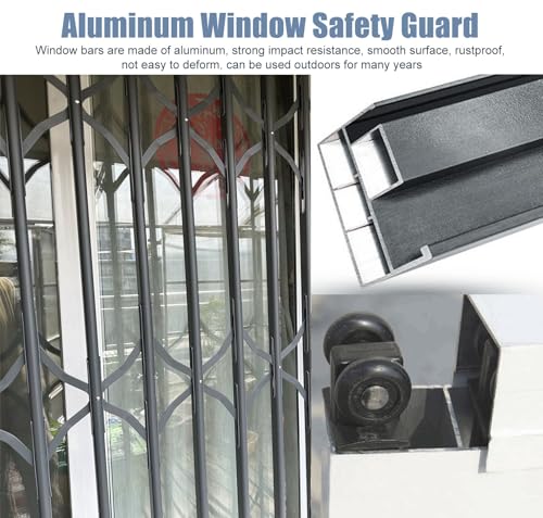 Barras de seguridad plegables de metal con cerradura – Rejilla segura para niños para ventanas de sótano, protección duradera para la seguridad del hogar