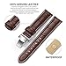 iStrap Leather Watch Band -Alligator Grain Embossed Pattern Calfskin Replacement Strap-Stainless Steel Deployment Buckle with Push Buttons-Bracelet for Men Women-18mm 19mm 20mm 21mm 22mm 24mm