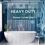 Titanker Clear Shower Curtain Liner, Premium PEVA Shower Liner Heavy Duty Waterproof Shower Curtains for Bathroom with Big Stones and Grommets, 72x72 Inches
