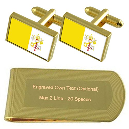 Bandera Papal Vaticano gemelos dorados y clip de dinero para eventos religiosos oficiales