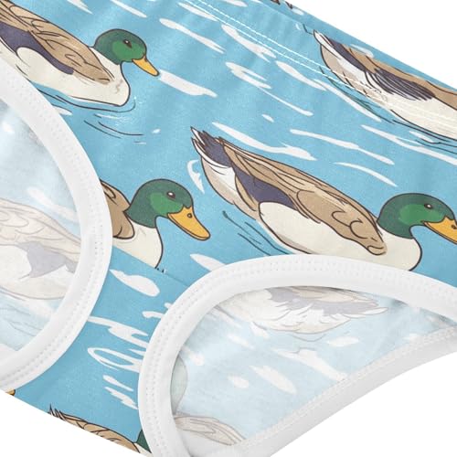 Ducks Swimming Girls' Underwear Cotton Mallard Girls Briefs Soft Toddler Underwear 2T4