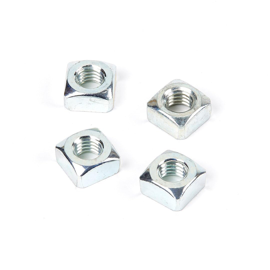 WARN 98278 Service Kit-Tuerca cuadrada chapada en zinc: 7/16"-14, paquete de 4