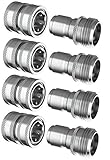 ESSENTIAL WASHER Garden Hose Quick Connect Hose Fittings - 3/4 Inch Stainless Steel Water Hose Quick...