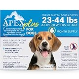 Apex Plus Flea and Tick Prevention for Dogs | Medium (23-44 lbs) | 6-Month Supply | Dog Flea and Tick Treatment | 24-Hour Activation, Waterproof, 30-Day Protection