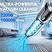 Nefuo Handstaubsauger Akku, 22000pa Autostaubsauger, 3-Gang 200000 U/min Mini Staubsauger, 9-in-1 Auto Staubsauger Stark für Auto, Büro Genutzt, Haus, Küche, PC, Sofa, Tierhaare
