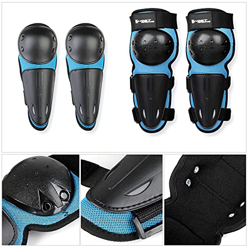 JUSTDOLIFE Stück Motorrad Schutz Jacke,Kinder Motorrad rüstung mit Knieschoner Ellbogenschoner Brustpanzer Racing für Outdoor Sport - 4/6/8/10/12/14 Jahre (Blau)