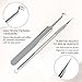 Anjou Blackhead Remover Comedone Extractor, Curved Blackhead Tweezers Kit, 11-Heads Professional Stainless Pimple Acne Blemish Removal Tools Set, Silver