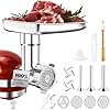 100 Polished Stainless Steel Meat Grinder Attachment for KitchenAid Mixer Stamping Process Grinding Plate Uncoated Spiral Rod Anti OxidationSeamless Smooth Sausage TubeDishwasher Safe18pcs