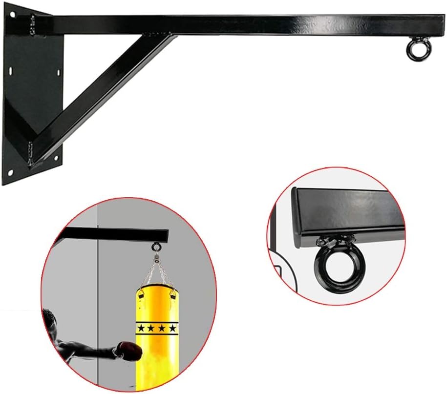 Heavy Punch Bag Wall Bracket Mounted Ceiling Frame Rings Suspension Frame Sandbag Bracket for Gym Bar Outdoor Fitness Boxing (Color : Black, Size : 60x30x15cm)