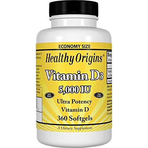 Healthy Origins, Vitamin D3, 5,000 IU, 360 Softgels HOG-15337