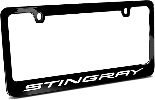 Marco de matrícula de metal negro para Chevrolet Corvette C8 Stingray