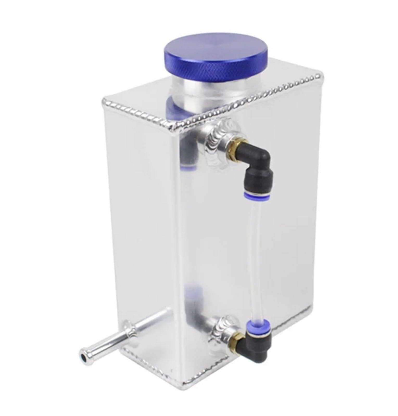 Korek Zbiornika Wyrównawczego 600 ml uniwersalny aluminiowy zbiornik na płyn chłodniczy ze wskaźnikiem poziomu(Blue)