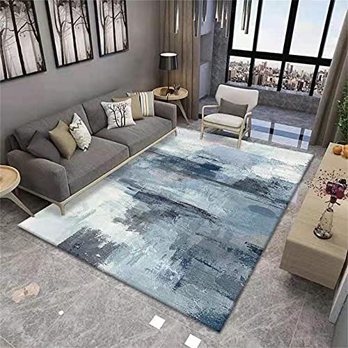 Tapis de conception graphique abstraite anti dérapant gris bleu