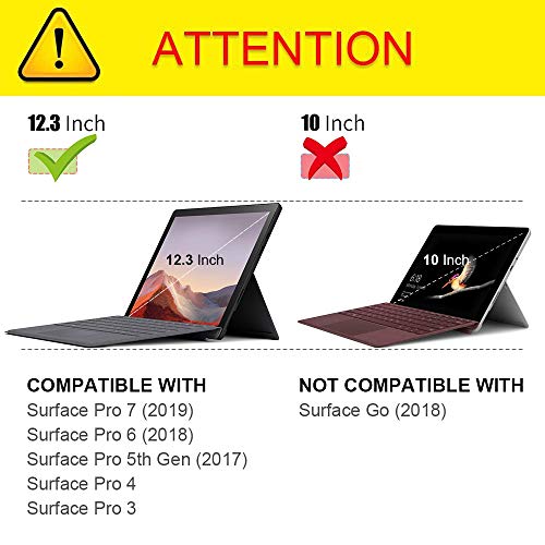 FINTIE Custodia per Microsoft Surface PRO 7 / PRO 6 / PRO 5 / PRO 4 / PRO 3 12.3 Pollici, [Multi-angli] Slim Fit Folio Case Cover, Compatibile con Type Cover Keyboard, Dark Grey