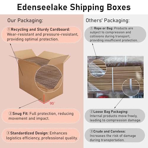 EdenseeLake 40 Pack 12x4x3 inches Shipping Boxes Small Cardboard Boxes for Packing, Moving, Mailing, Brown - Thumbnail 3