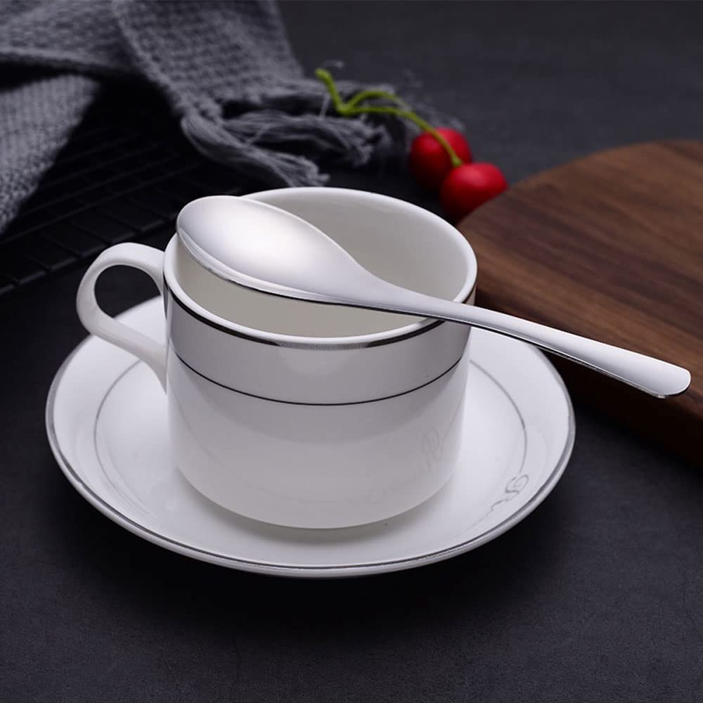 Moisture Set di Cucchiai Sfusi Cucchiai da zuppa Casa Cucina Profumi Ampia capacità Specchio in Argento Ponte lucidata for zuppa di Riso for la tavola Cucchiai da Mangiare (Quantity : 6)