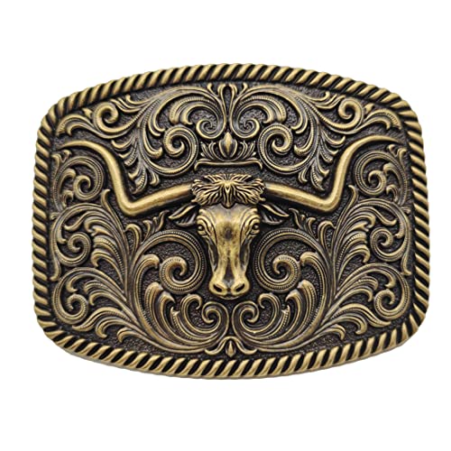 Xwest Bull Belt Buckle Western Cowboy Silver Longhorn Buckles Gürtelschnallen Cover
