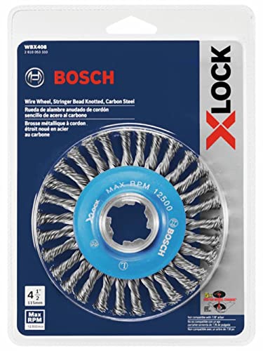 BOSCH WBX408 4-1/2 in. X-Lock Arbor Carbon Steel Stringer Bead Knotted Wire Wheel for Applications in Difficult Brushing in Tight Places for Cleaning Welds - image 5