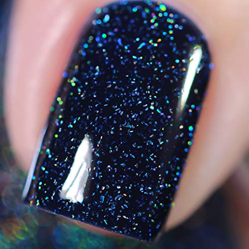 Image of ILNP You Up? - Deep Navy Blue Holographic Nail Polish, 7-Free, Non-Toxic, Vegan, Cruelty Free, 12ml
