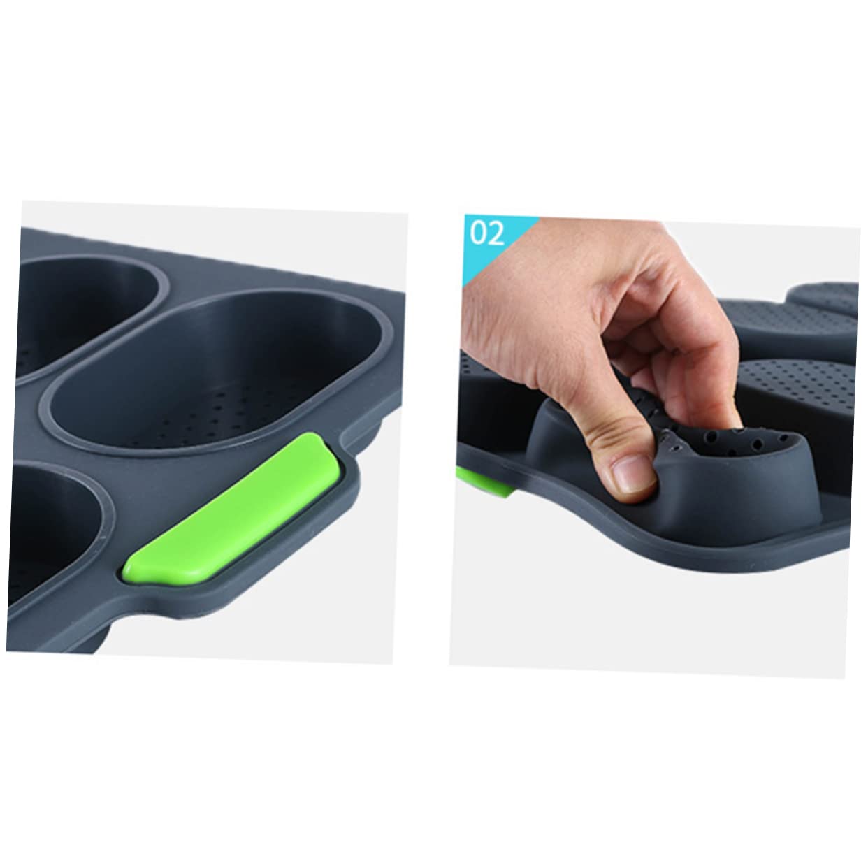 MAGICLULU 2pièces Moule à Silicone Moule à Pains Français Silicone Non-adhésif Pour Pâtisserie Maison Et Réunions Familiales Matériau Alimentaire De Foncé