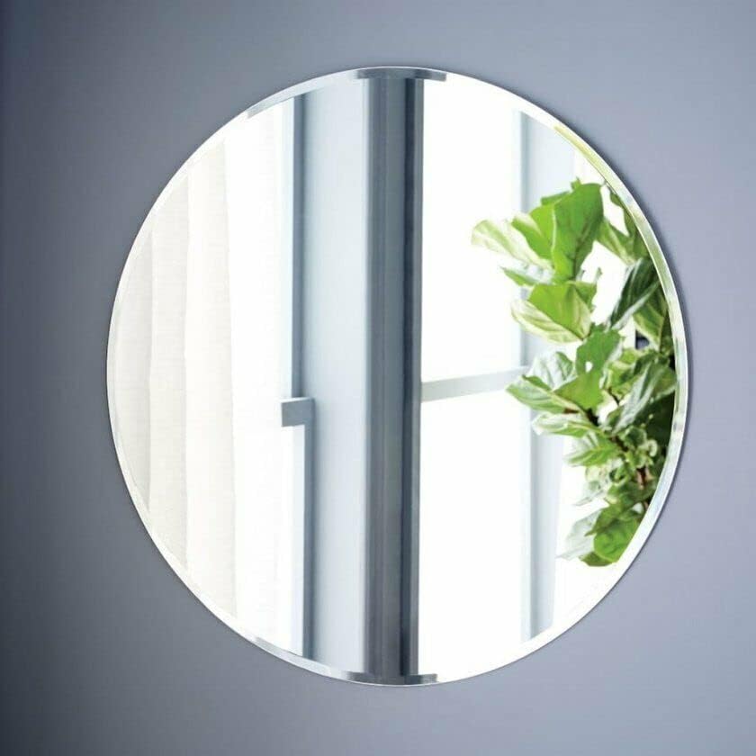 Frameless Round Wall Mounted Mirror Frameless Bathroom Living Room A Must have Mirror Home Decor (60x60cm)