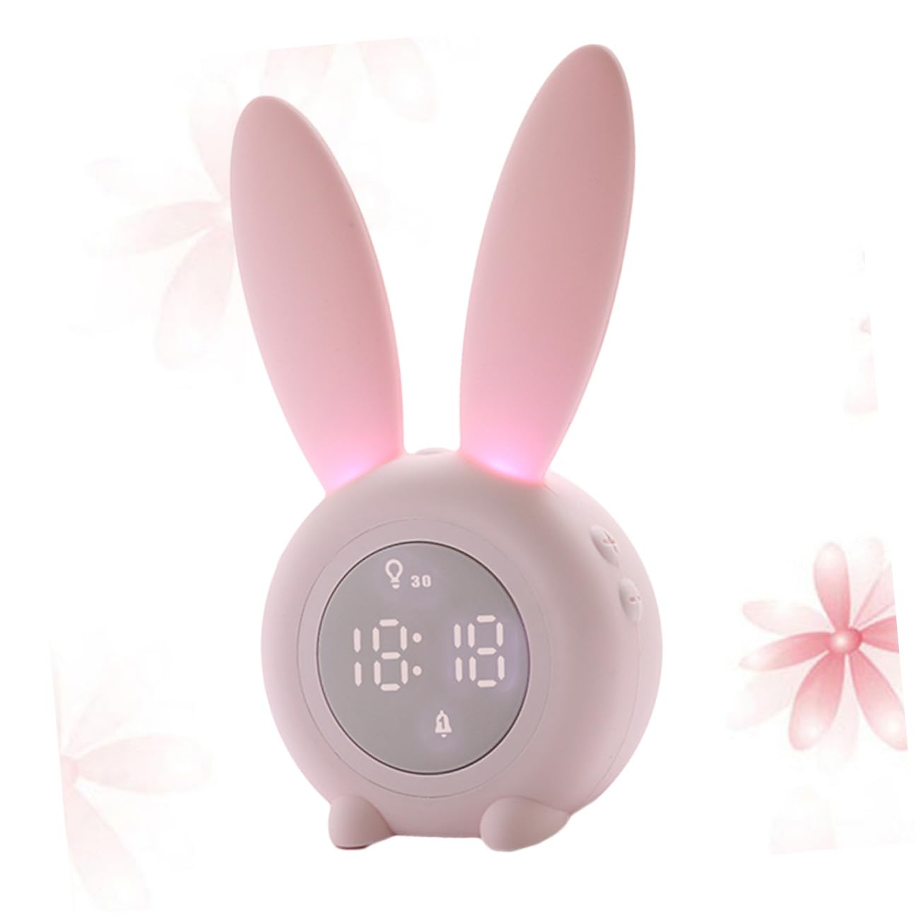 Housoutil Despertador Infantil Pequeño con Luz Nocturna LED Rosa Reloj de Escritorio USB Recargable con Función de Repetición y Activación por Voz Adecuado para Dormitorio y Obsequio