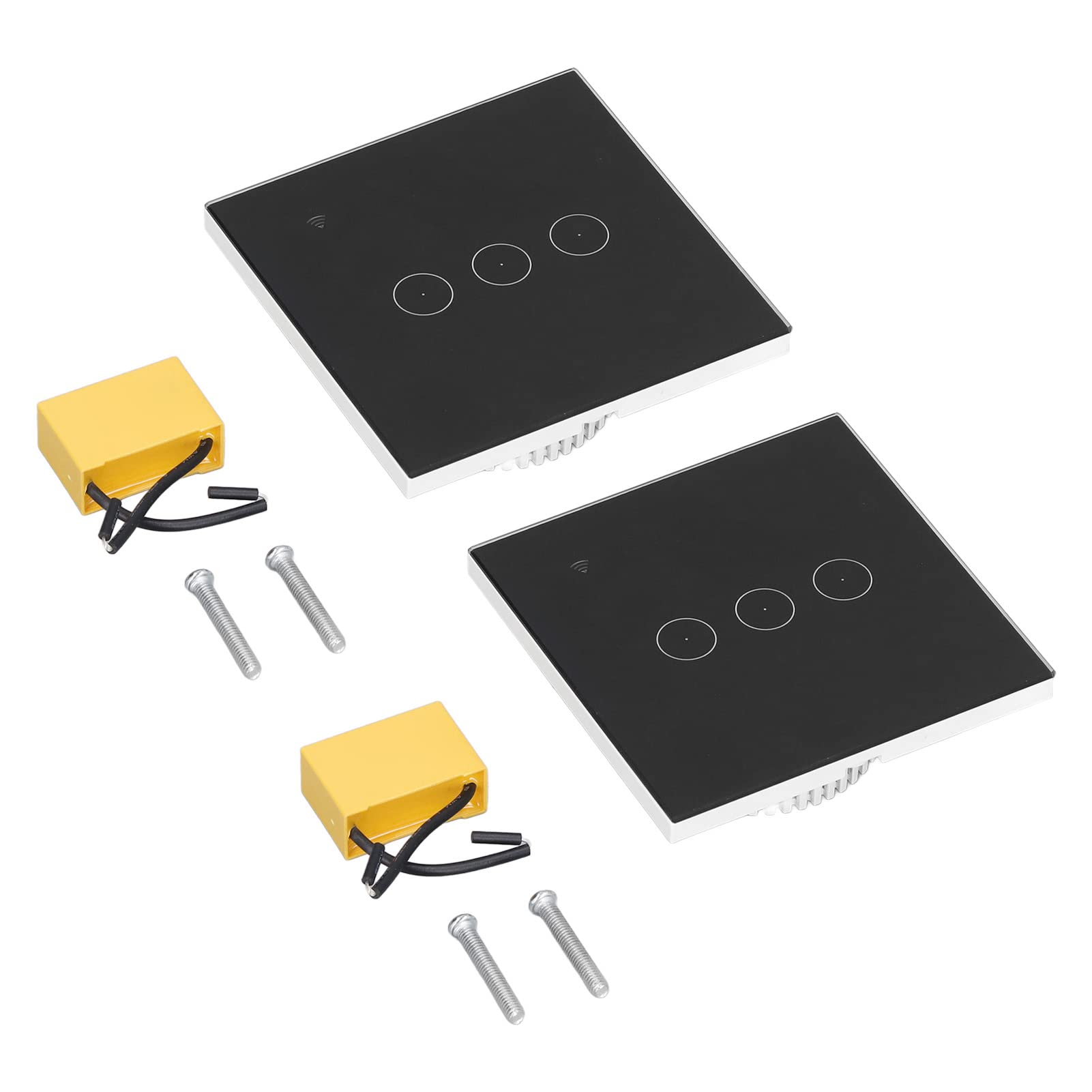YWBL-WH Interruptor Inteligente de 3 Entradas, WiFi, Táctil, Control por Voz, Funciona con Alexa, Home, Interruptor de Luz Inalámbrico para el Hogar, Dormitorio y Oficina