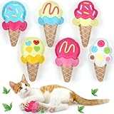 Justforjoyful 6Pcs Catnip Toys Kitten Interactive Toys Cat Chew Toys Bite Supplies Soft Plush Catmint for Cat Lover Gifts Indoor