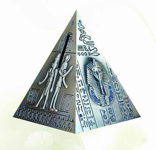 Garneck Piggy Bank Metal Egyptian Pyramid Coin Bank Desktop Decoration Ornament Kids Birthday Gift Random Color