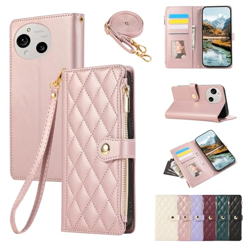 Yuotky for Sharp AQUOS R10 �P�[�X �蒠�^ �A�N�I�XR10�P�[�X �V�����_�[ �Ђ��`�� SH-51F �J�o�[ AQUOS R10�J�o�[ �l�C ���� SH51F �X�}�z�P�[�X ���|�� �J�[�h���[ �W�b�v�t�����z ���u���@�\ �V���v��