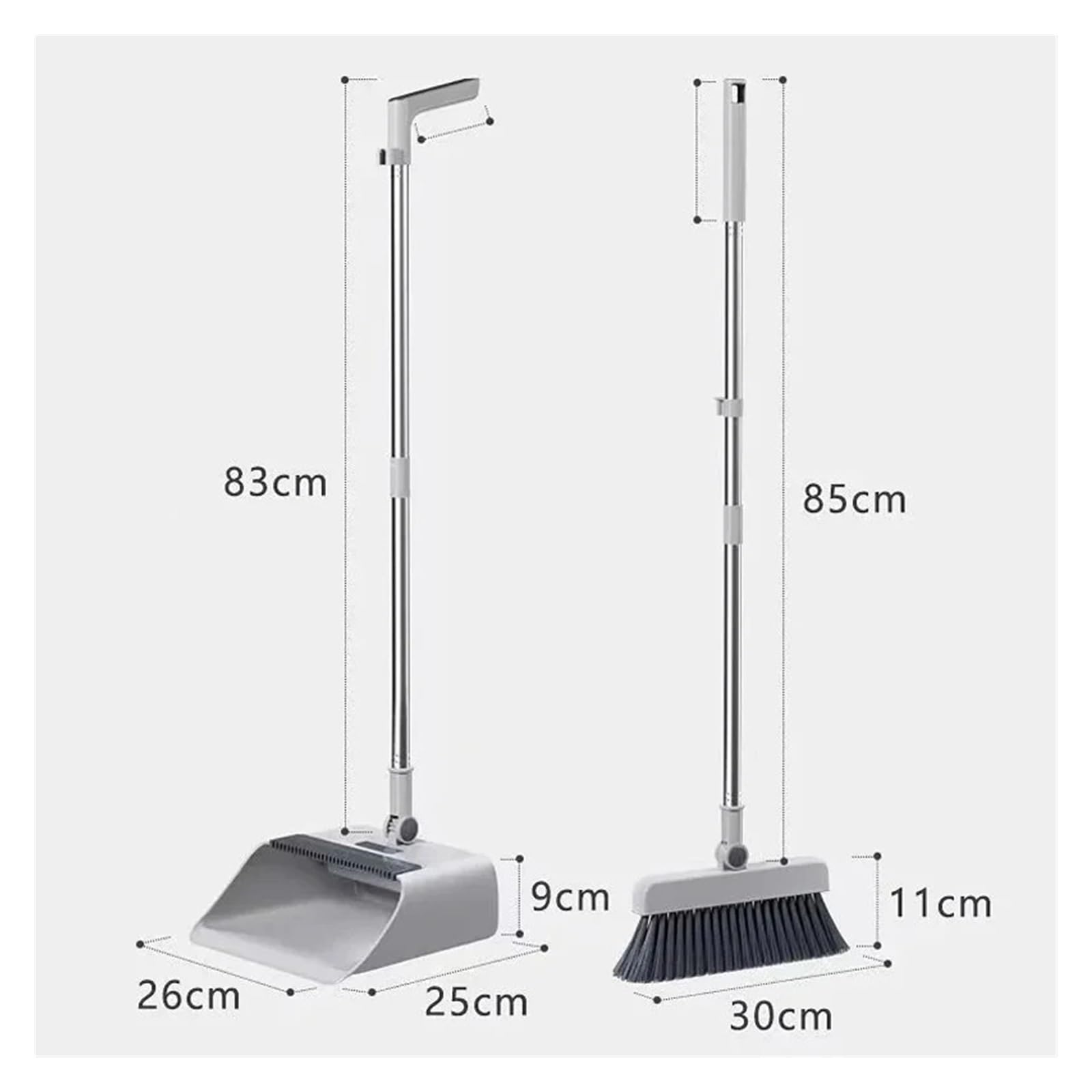 Juego de Escoba recogedora y Cepillo for Suelo 3 en 1, Suministros de Limpieza for el baño, Limpieza del hogar, escobilla de Goma Plegable, Multifuncional, for el hogar