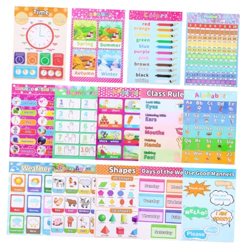 Affiches préscolaires autocollantes pour décorer une chambre d'enfant ludique