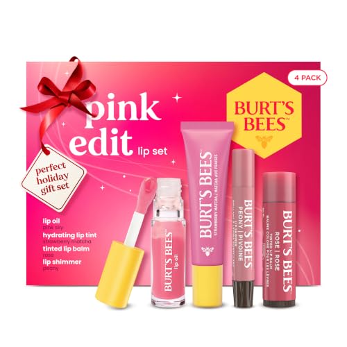 Burt's Bees The Pink Edit Holiday Lip Care Gift Set, 4 Products - image 1