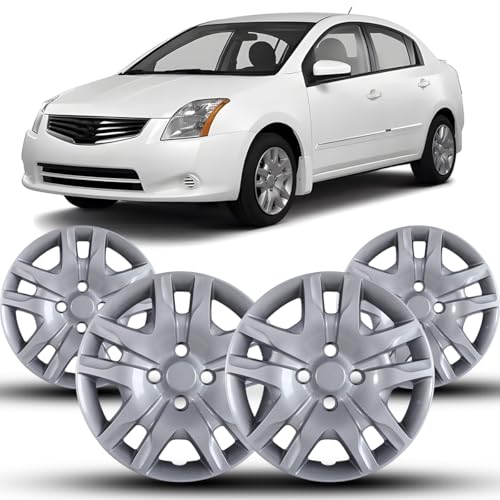 Image of Winjet 16 inch Hubcaps for 2007-2012 Nissan Sentra Wheel Rim Covers, [Only Fit Iron Hub & Steel Wheel] Heavy Duty PP Material, Install Using Original Screws (16 Inch Set of 4, Lacquer)