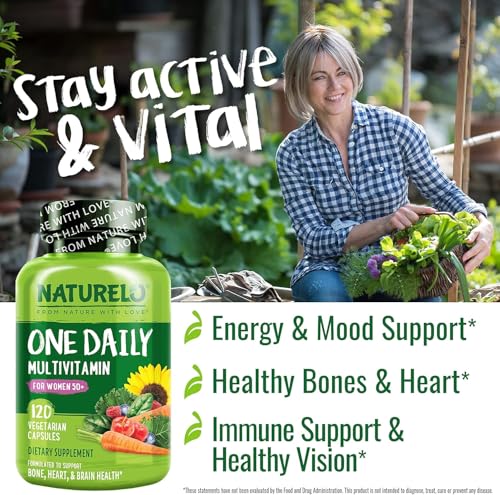 NATURELO One Daily Multivitamin for Women 50+ w/Vitamin B12, 120 Count - Image 5