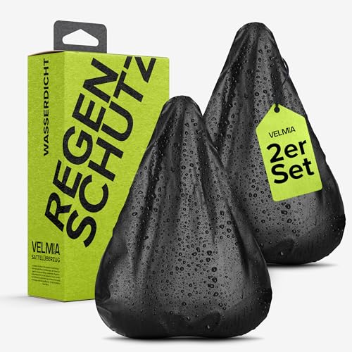 VELMIA Wasserdichter Fahrradsattel-Regenschutz, 2er Set