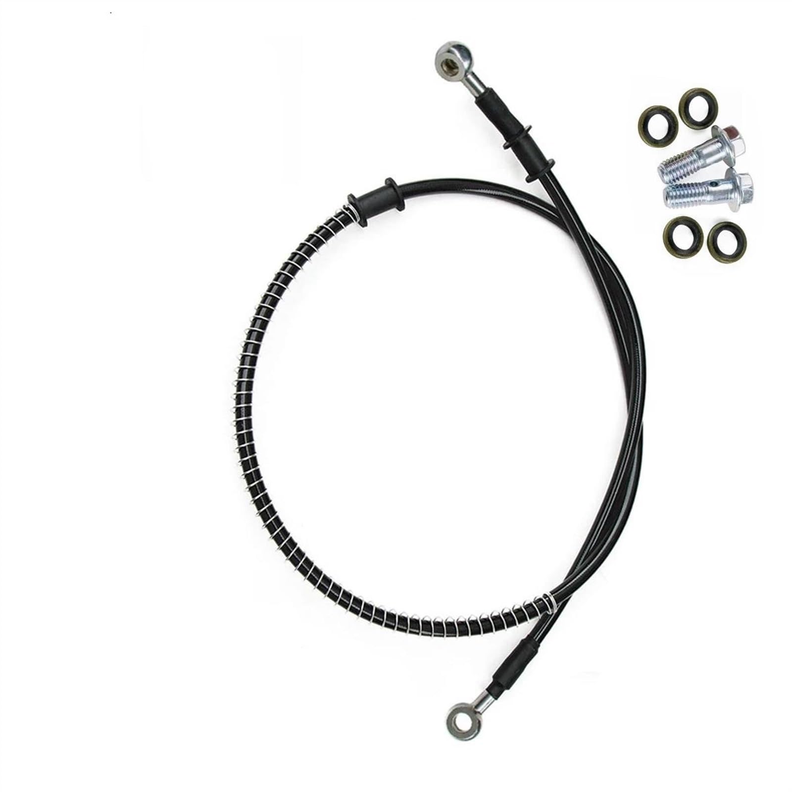Ksxzw One Color Motorbike Part Motorcycle Braided Steel Hydraulic Brake Line Clutch Oil Hose Tube Pipe 400Mm-2300Mm M8 90° 28°(900Mm)