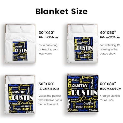 Personalized Blankets for Kids with Names Customized Blankets with Name for Adult Custom Blanket Gift for Birthday Christmas Valentines Day Gift