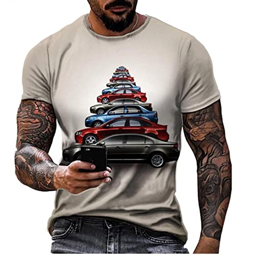 Zhiyao Camiseta de Navidad para hombre, regalo para hombre, camiseta de Navidad, Papá Noel, cosplay, disfraz de calle, dioses, idea de regalo, 20 gris, 3XL, gris, 3XL