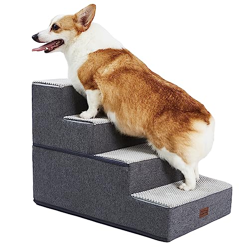 Dog-Stairs-for-Small-Dogs-Foam-Pet-Steps-for-High-Beds-and-Couch-Non-Slip-Folding-Dog-Steps-Portable-Pet-Stairs-for-Large-Dog-and-Cats4-Step-Grey - Cucciolini Doodles   Dog-Stairs-for-Small-Dogs-Foam-Pet-Steps-for-High-Beds-and-Couch-Non-Slip-Folding-Dog-Steps-Portable-Pet-Stairs-for-Large-Dog-and-Cats4-Step-Grey