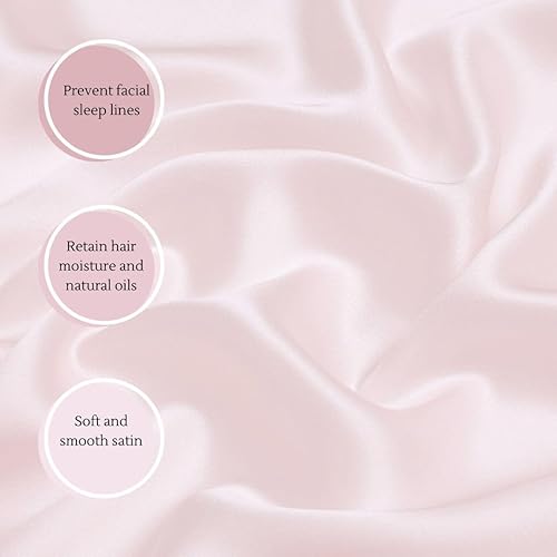 Miniatura 3 de Peca Daily - Juego de 3 fundas de almohada de seda real, de seda de morera, coletero y máscara de ojos para cabello y piel fundas de almohada de