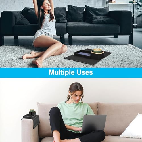 Image of Silicone Couch Cup Holder, Tray Anti-Spill Sofa Drink Coaster Anti-Slip Armrest Cup Holder Suit Tray for Remote, Snacks, Tissue, Magazines, Cellphone and iPad, Gift for Family, Friend