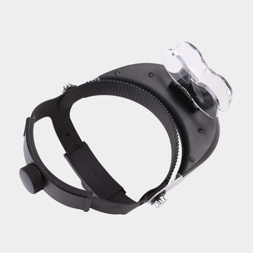 Kopfmontierte Lupenbrille mit Abnehmbarer Heller LED-Kopflampe – 5 austauschbare Linsen: 1,0-fache, 1,5-fache, 2,0-fache, 2,5-fache, 3,5-fache Vergrößerung