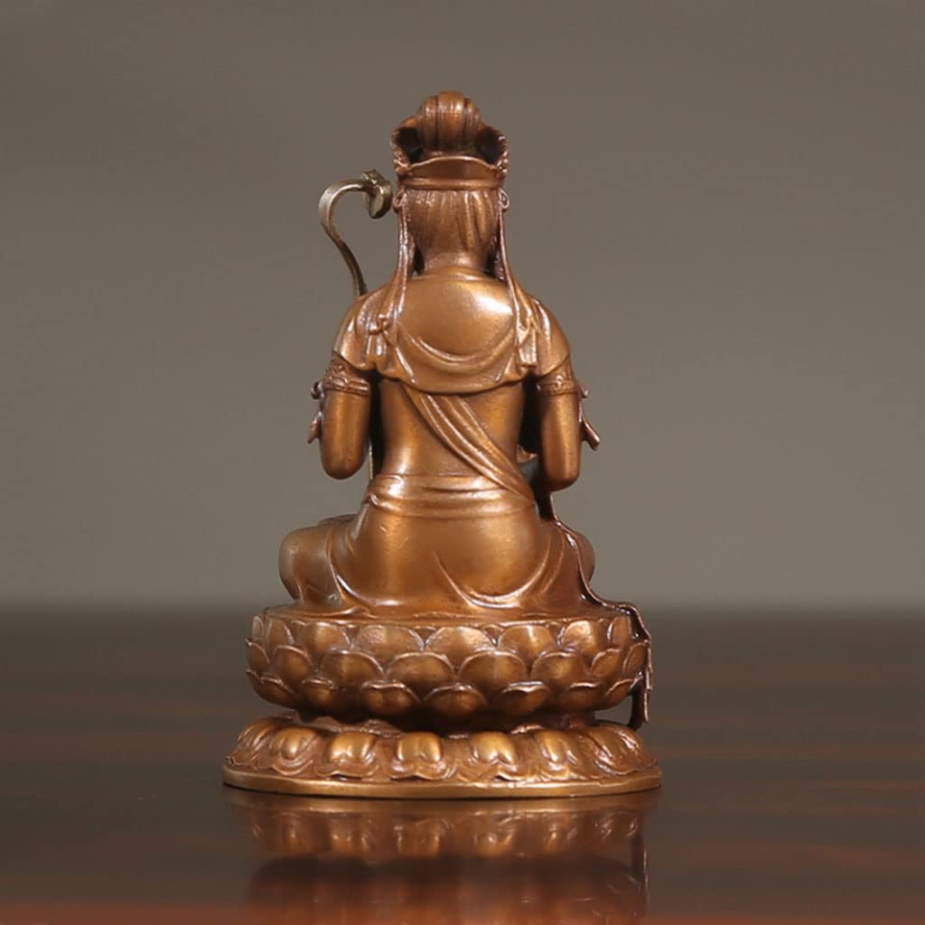 Estatua de Buda meditando Décor de estatuas Sentado Buda Antique Zen Buddha Atractivo y Sereno Pequeño Buda Estatua Deco 19" (Color : Brown)