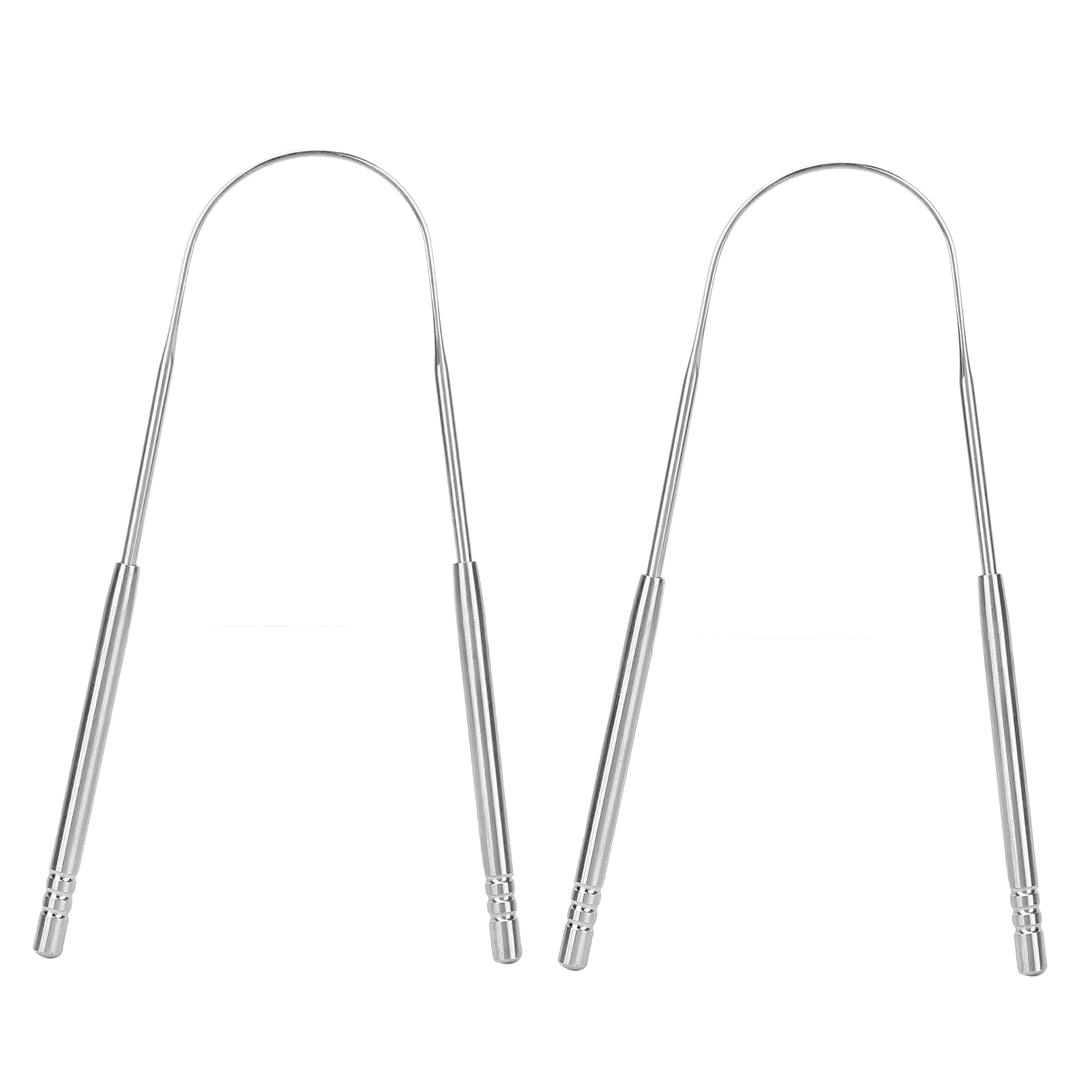 2Pcs Stainless Steel Tongue Scrapers,U Shaped Tung Scraper Tounge Scrapper Bad Breath Removal Oral Health Protection Tongue Cleaner