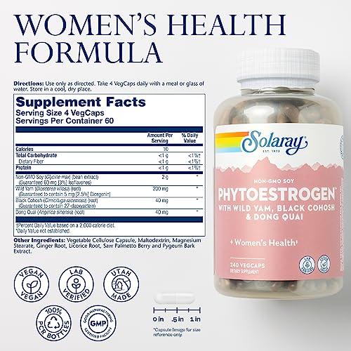 Image of SOLARAY PhytoEstrogen Menopause Supplements, 60 Servings, 240 VegCaps