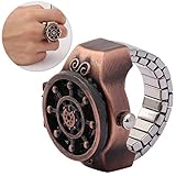 BONKZEBU Orologio da Uomo Vintage con Anello Cavo Al Quarzo, Motivo Timone Al Quarzo - Rosso, Accessori da Uomo per Eventi Casual (Oro rosa)