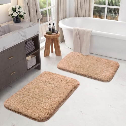 Image of Luxe Home Bath Mat Super Soft Ultra Absorbent mat Microfibre 3200 GSM Door Mat for Home /Kitchen /Bathroom /Bedroom /Kid's Room Floor Mat (40x60 cm) Pack of 2